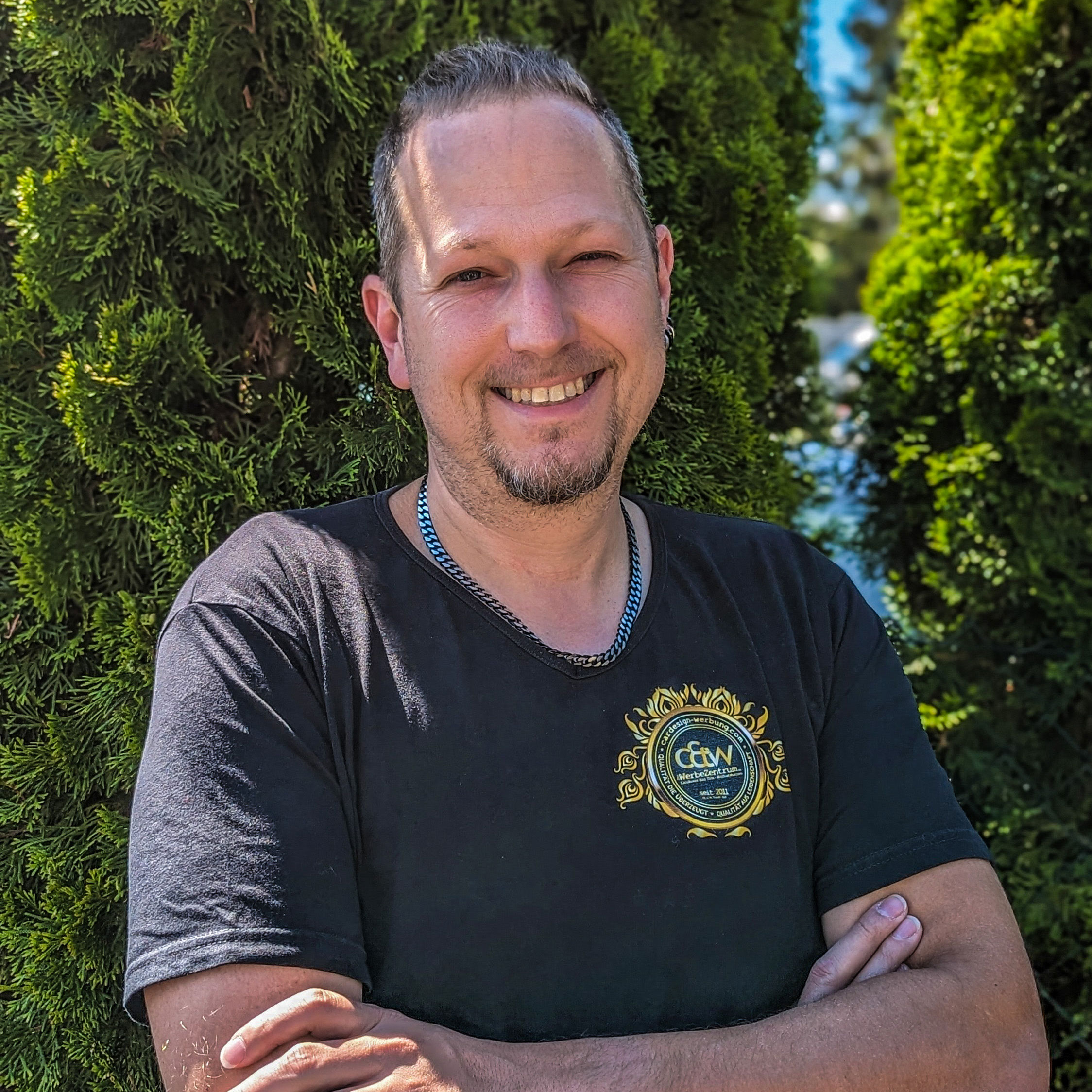 Christian Tränkl, Inhaber und Geschäftsführer von c&w - das Werbezentrum, einem Fachbetrieb für Schilder und Lichtreklame in Geretsried.